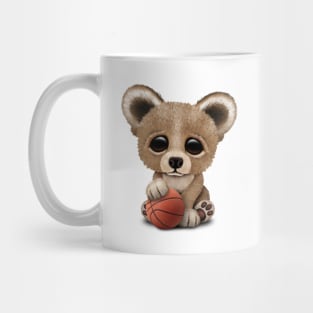 Cute Baby Bear Playing With Basketball Mug